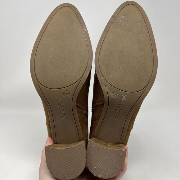 Marc Fisher Dyvine Pointy Toe Block Heel Booties Tan Brown Suede Zip Size 10 - Picture 12 of 12
